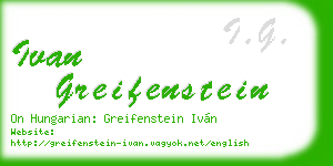 ivan greifenstein business card