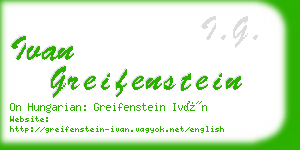 ivan greifenstein business card